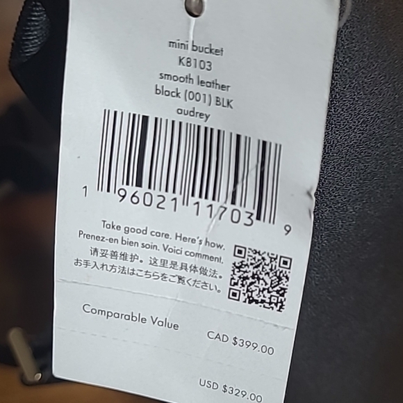 Kate Spade Black Audrey Mini Bucket Crossbody Bag K8103 $329 - Picture 14 of 14
